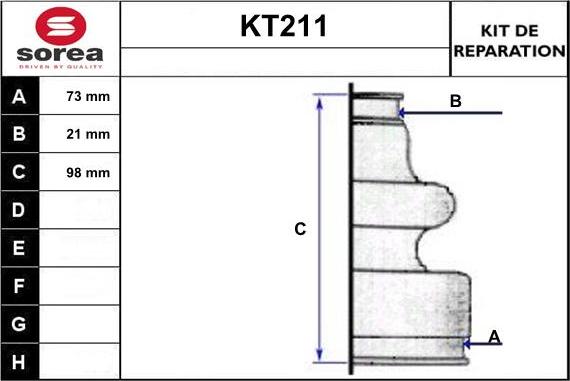 Sera KT211 - Joint-soufflet, arbre de commande droxauto.com