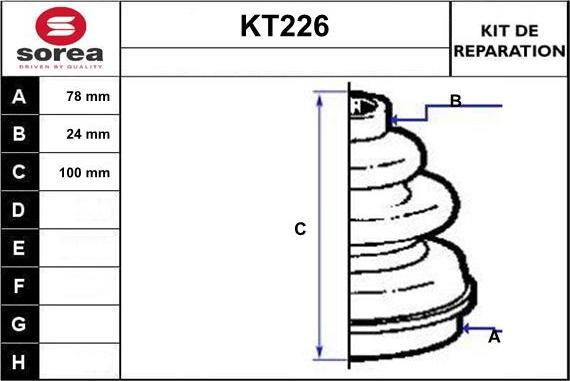 Sera KT226 - Joint-soufflet, arbre de commande droxauto.com