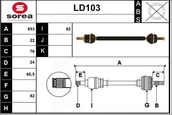 Sera LD103 - Arbre de transmission droxauto.com