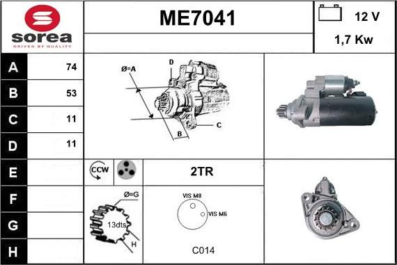 Sera ME7041 - Démarreur droxauto.com