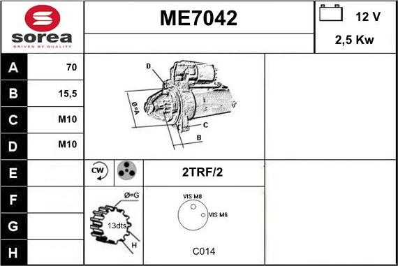 Sera ME7042 - Démarreur droxauto.com