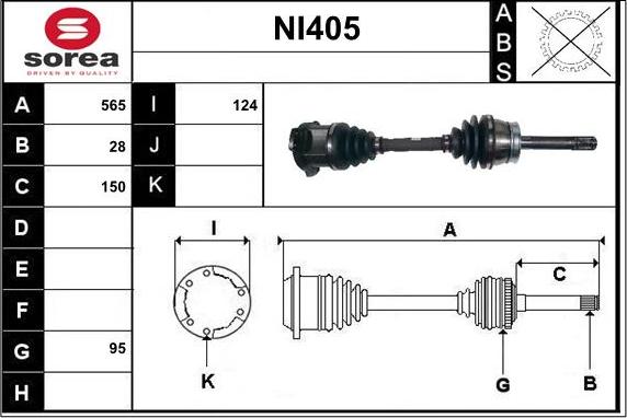 Sera NI405 - Arbre de transmission droxauto.com