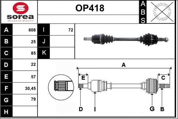 Sera OP418 - Arbre de transmission droxauto.com