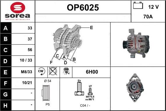 Sera OP6025 - Alternateur droxauto.com
