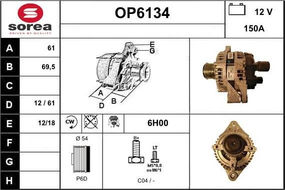 Sera OP6134 - Alternateur droxauto.com