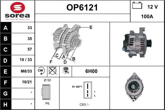 Sera OP6121 - Alternateur droxauto.com