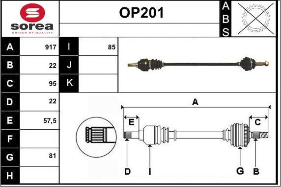 Sera OP201 - Arbre de transmission droxauto.com