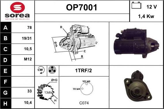 Sera OP7001 - Démarreur droxauto.com