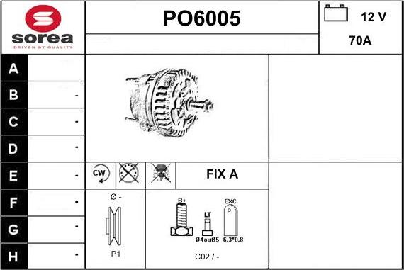 Sera PO6005 - Alternateur droxauto.com