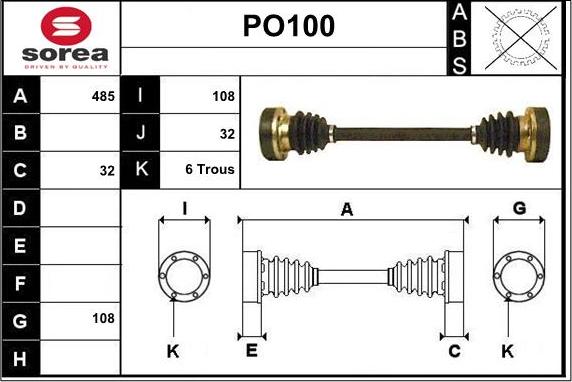 Sera PO100 - Arbre de transmission droxauto.com