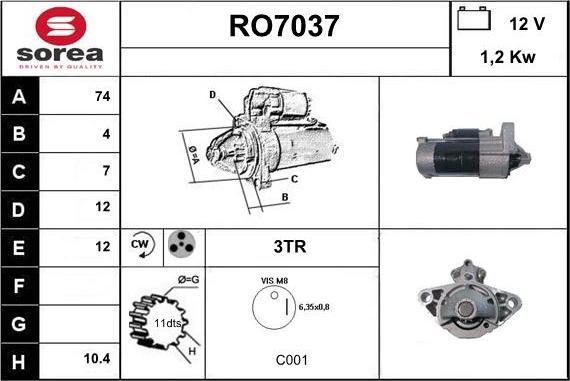 Sera RO7037 - Démarreur droxauto.com