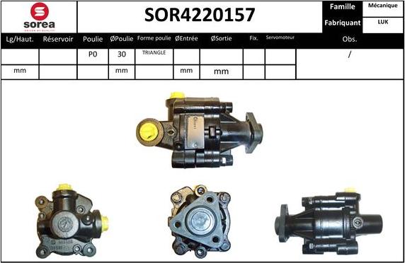 Sera SOR4220157 - Pompe hydraulique, direction droxauto.com