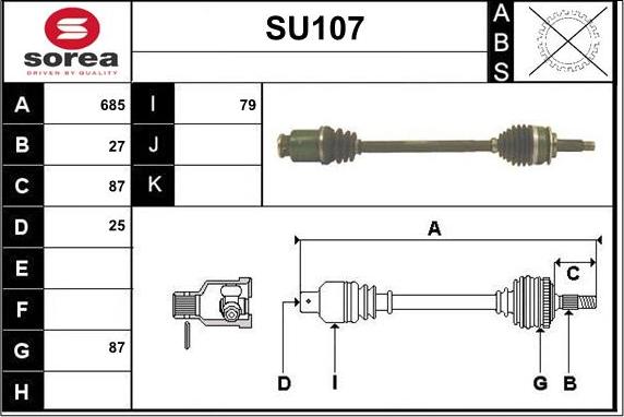 Sera SU107 - Arbre de transmission droxauto.com