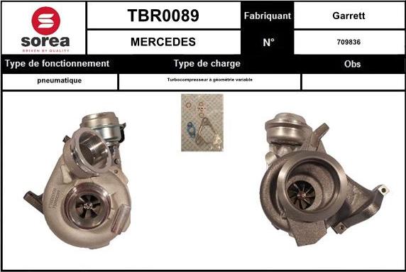 Sera TBR0089 - Turbocompresseur, suralimentation droxauto.com