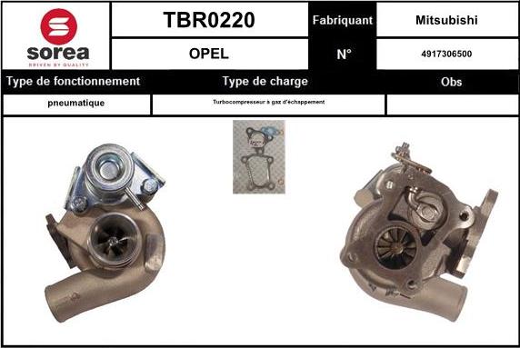 Sera TBR0220 - Turbocompresseur, suralimentation droxauto.com