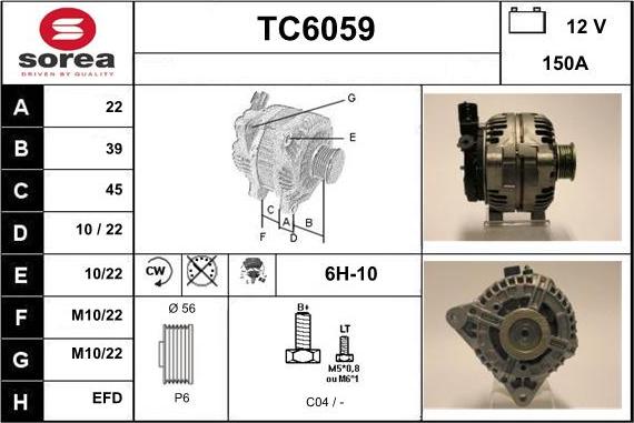 Sera TC6059 - Alternateur droxauto.com