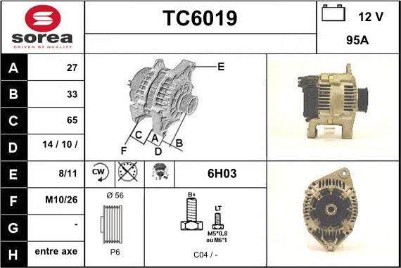 Sera TC6019 - Alternateur droxauto.com