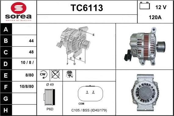 Sera TC6113 - Alternateur droxauto.com