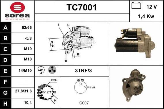 Sera TC7001 - Démarreur droxauto.com