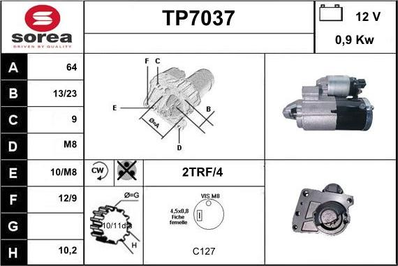 Sera TP7037 - Démarreur droxauto.com