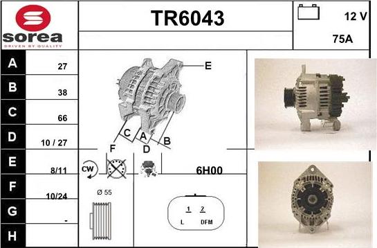Sera TR6043 - Alternateur droxauto.com