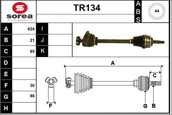 Sera TR134 - Arbre de transmission droxauto.com