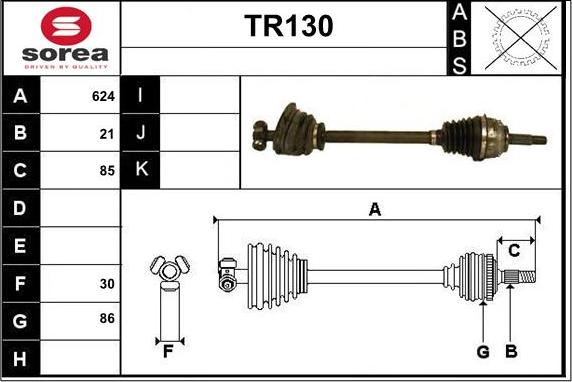 Sera TR130 - Arbre de transmission droxauto.com