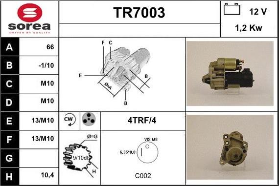 Sera TR7003 - Démarreur droxauto.com