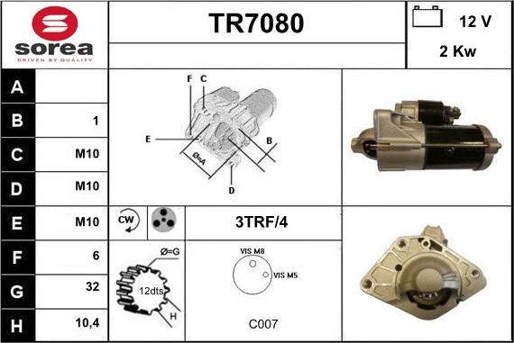 Sera TR7080 - Démarreur droxauto.com