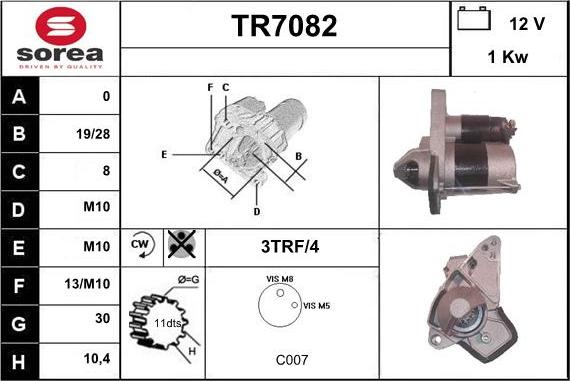 Sera TR7082 - Démarreur droxauto.com