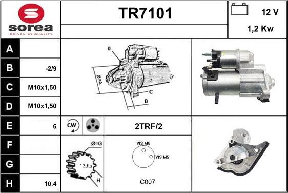 Sera TR7101 - Démarreur droxauto.com