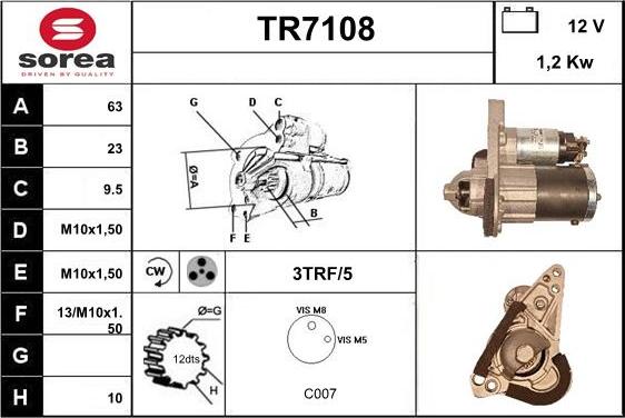 Sera TR7108 - Démarreur droxauto.com