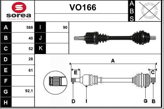 Sera VO166 - Arbre de transmission droxauto.com