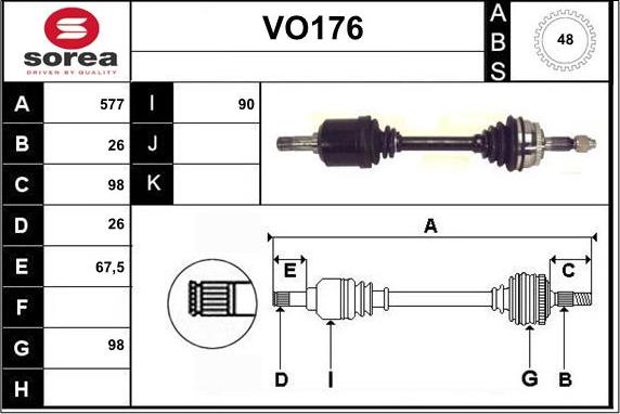 Sera VO176 - Arbre de transmission droxauto.com