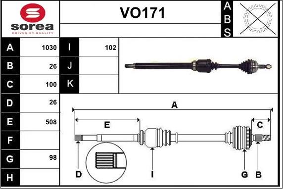 Sera VO171 - Arbre de transmission droxauto.com