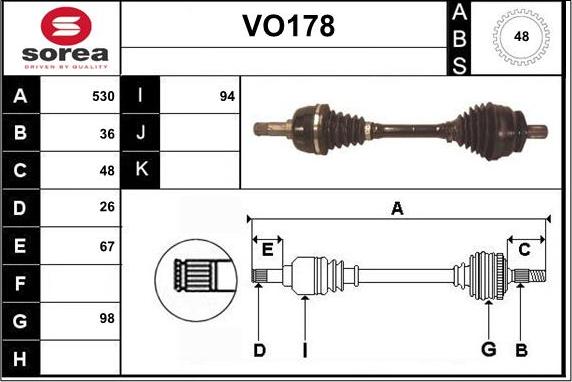 Sera VO178 - Arbre de transmission droxauto.com
