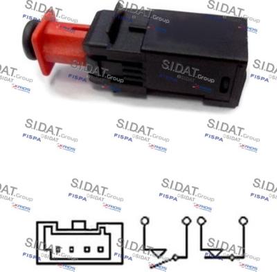 Sidat 5.140080A2 - Interrupteur des feux de freins droxauto.com