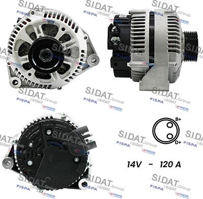 Sidat A12VA0802A2 - Alternateur droxauto.com