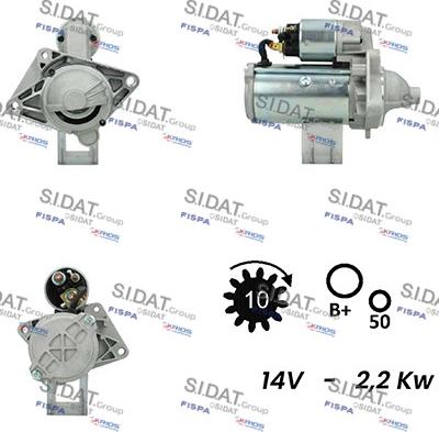 Sidat S12VA0021A2 - Démarreur droxauto.com