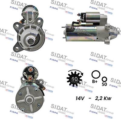 Sidat S12VS0023A2 - Démarreur droxauto.com