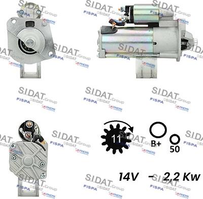 Sidat S12VS0160A2 - Démarreur droxauto.com