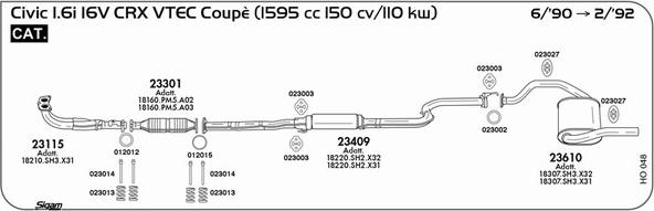 Sigam HO048 - Échappement droxauto.com