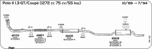 Sigam VW162 - Échappement droxauto.com