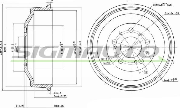 SIGMAUTO DR5261 - Tambour de frein droxauto.com