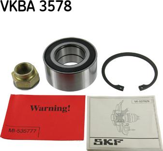 SKF VKBA 3578 - Kit de roulements de roue droxauto.com