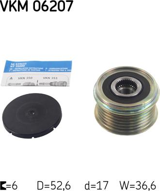 SKF VKM 06207 - Poulie, alternateur droxauto.com