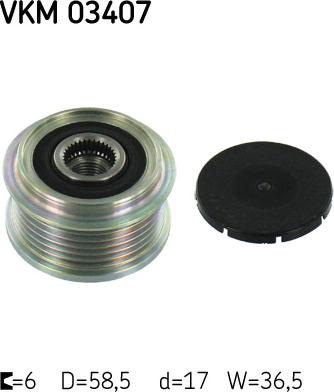 SKF VKM 03407 - Poulie, alternateur droxauto.com