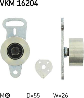 SKF VKM 16204 - Poulie-tendeur, courroie de distribution droxauto.com