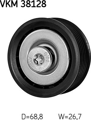 SKF VKM 38128 - Poulie renvoi / transmission, courroie trapézoïdale à nervures droxauto.com