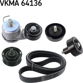 SKF VKMA 64136 - Jeu de courroies trapézoïdales à nervures droxauto.com